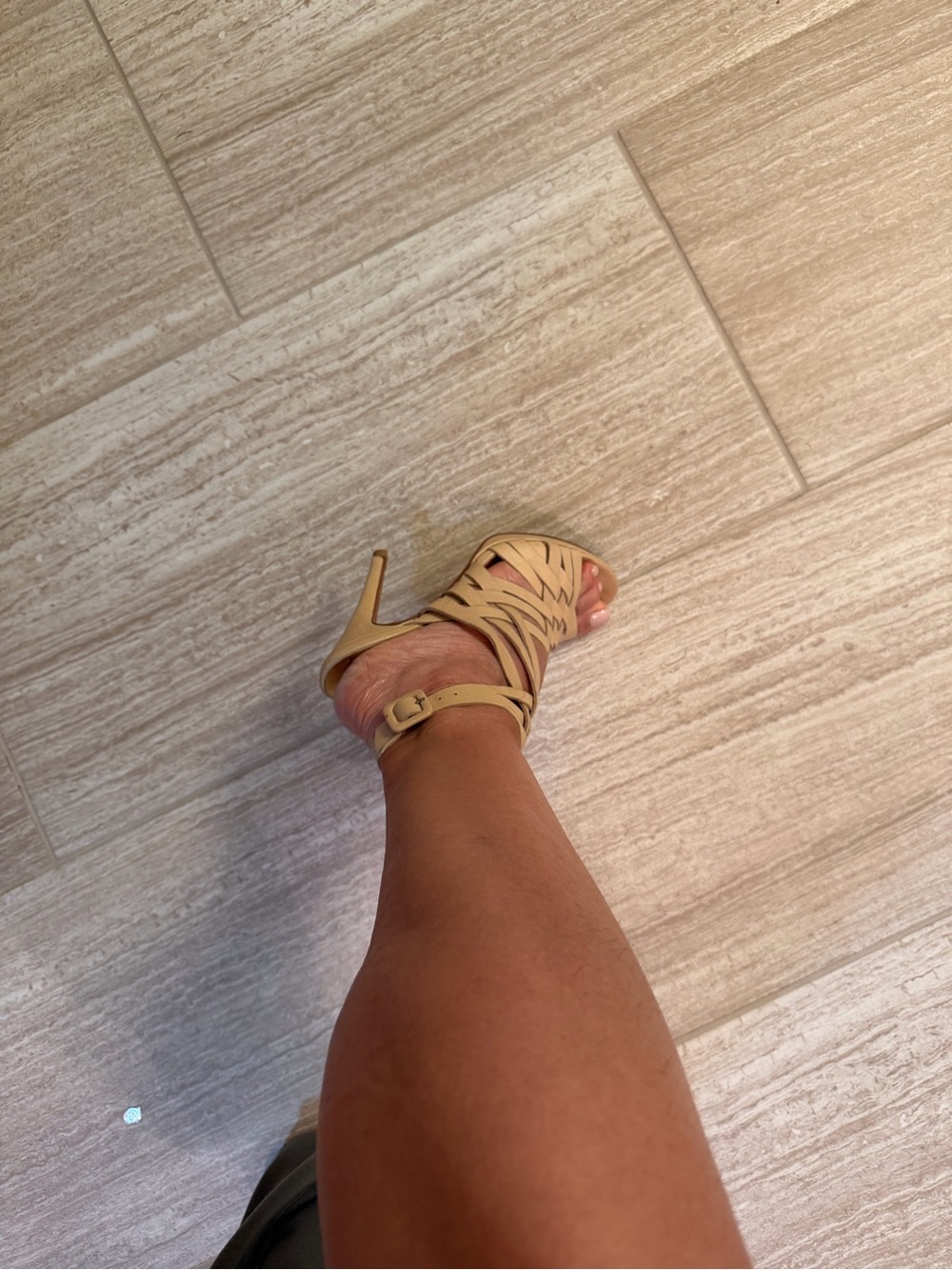 Diane Von Furstenberg Nude/Tan Strappy High Heel Sandals